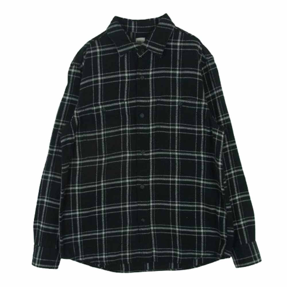 Ron Herman ロンハーマン 2820700026 1071 長袖 チェック ネル シャツ コットン 日本製 ブラック系 ホワイト系 S【中古】