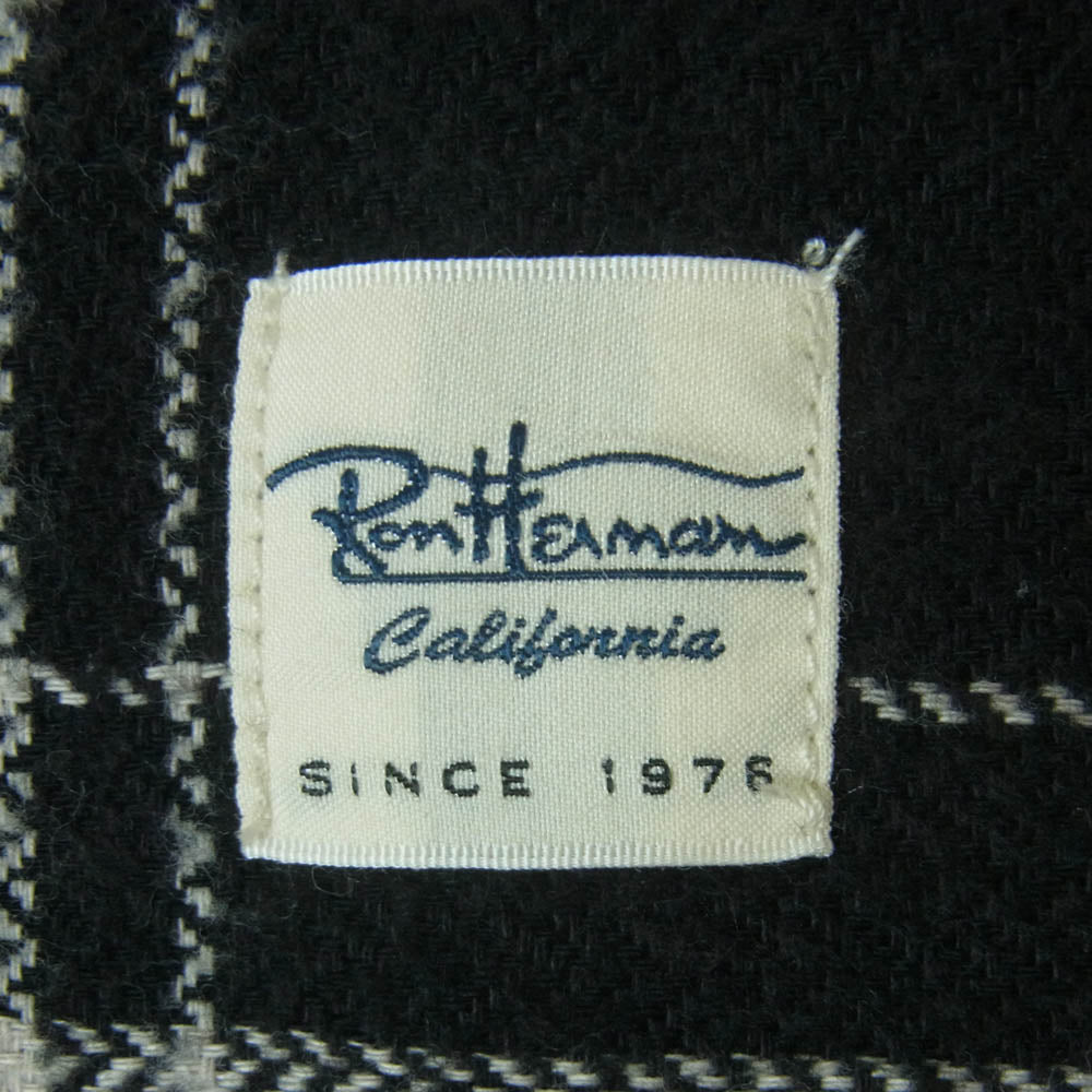 Ron Herman ロンハーマン 2820700026 1071 長袖 チェック ネル シャツ コットン 日本製 ブラック系 ホワイト系 S【中古】