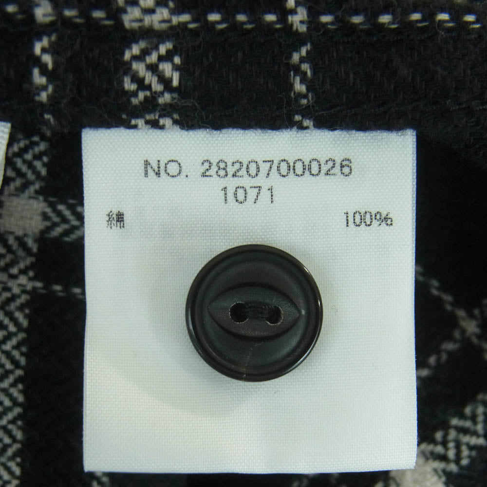 Ron Herman ロンハーマン 2820700026 1071 長袖 チェック ネル シャツ コットン 日本製 ブラック系 ホワイト系 S【中古】