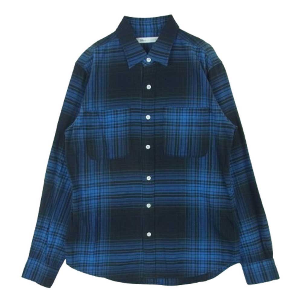 Ron Herman ロンハーマン 622070119 1071 長袖 チェック ネル シャツ コットン 中国製 ブルー系 ブラック系 S【中古】