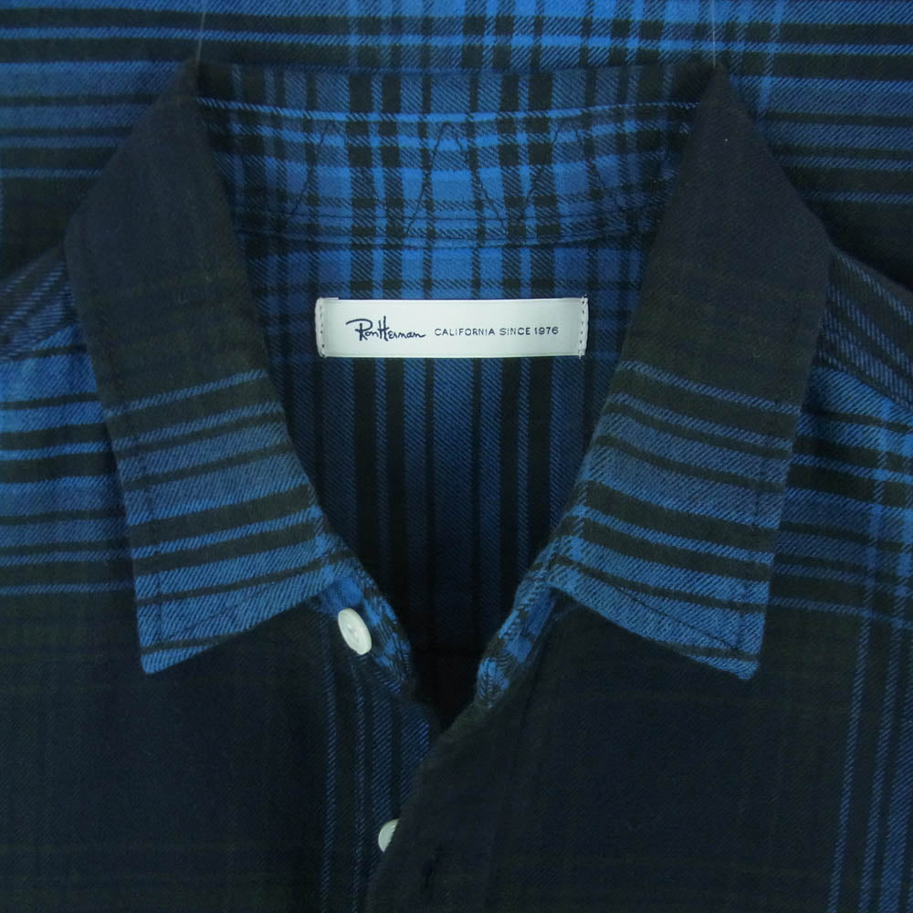 Ron Herman ロンハーマン 622070119 1071 長袖 チェック ネル シャツ コットン 中国製 ブルー系 ブラック系 S【中古】