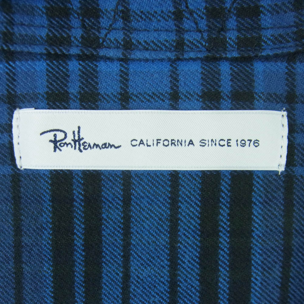 Ron Herman ロンハーマン 622070119 1071 長袖 チェック ネル シャツ コットン 中国製 ブルー系 ブラック系 S【中古】