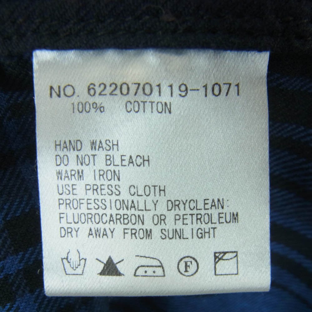 Ron Herman ロンハーマン 622070119 1071 長袖 チェック ネル シャツ コットン 中国製 ブルー系 ブラック系 S【中古】