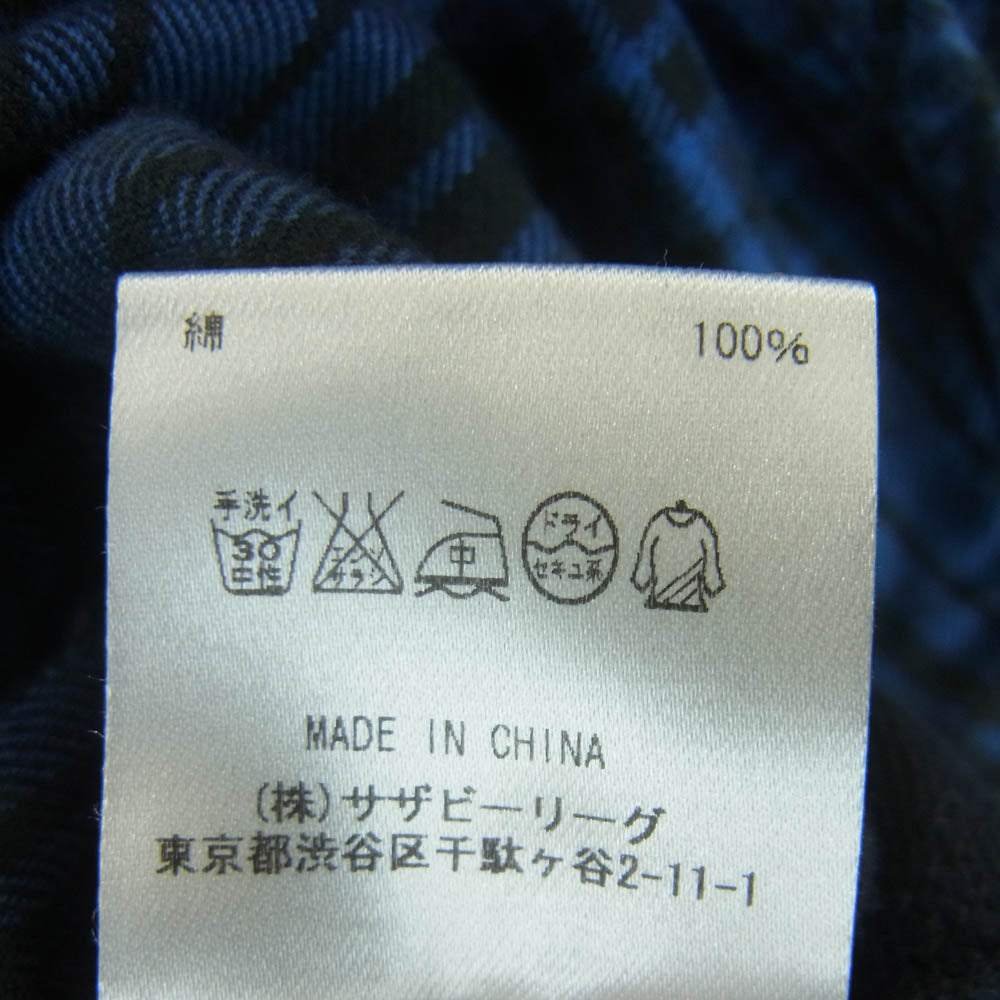 Ron Herman ロンハーマン 622070119 1071 長袖 チェック ネル シャツ コットン 中国製 ブルー系 ブラック系 S【中古】