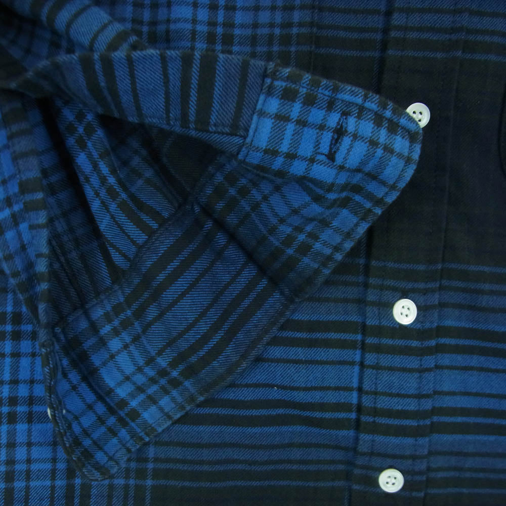 Ron Herman ロンハーマン 622070119 1071 長袖 チェック ネル シャツ コットン 中国製 ブルー系 ブラック系 S【中古】