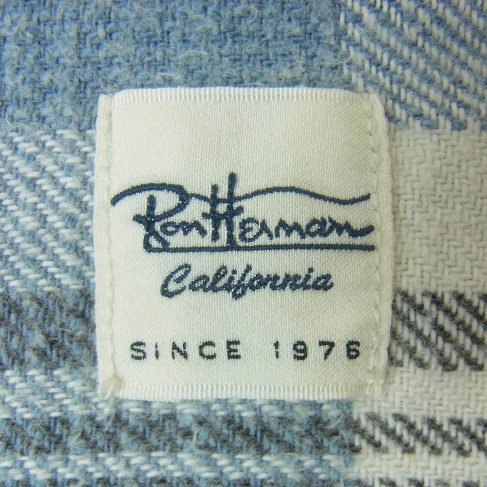 Ron Herman ロンハーマン 3220700063 1071 長袖 チェック ネル シャツ コットン 日本製 ライトブルー系 ホワイト系 グレー系 S【中古】