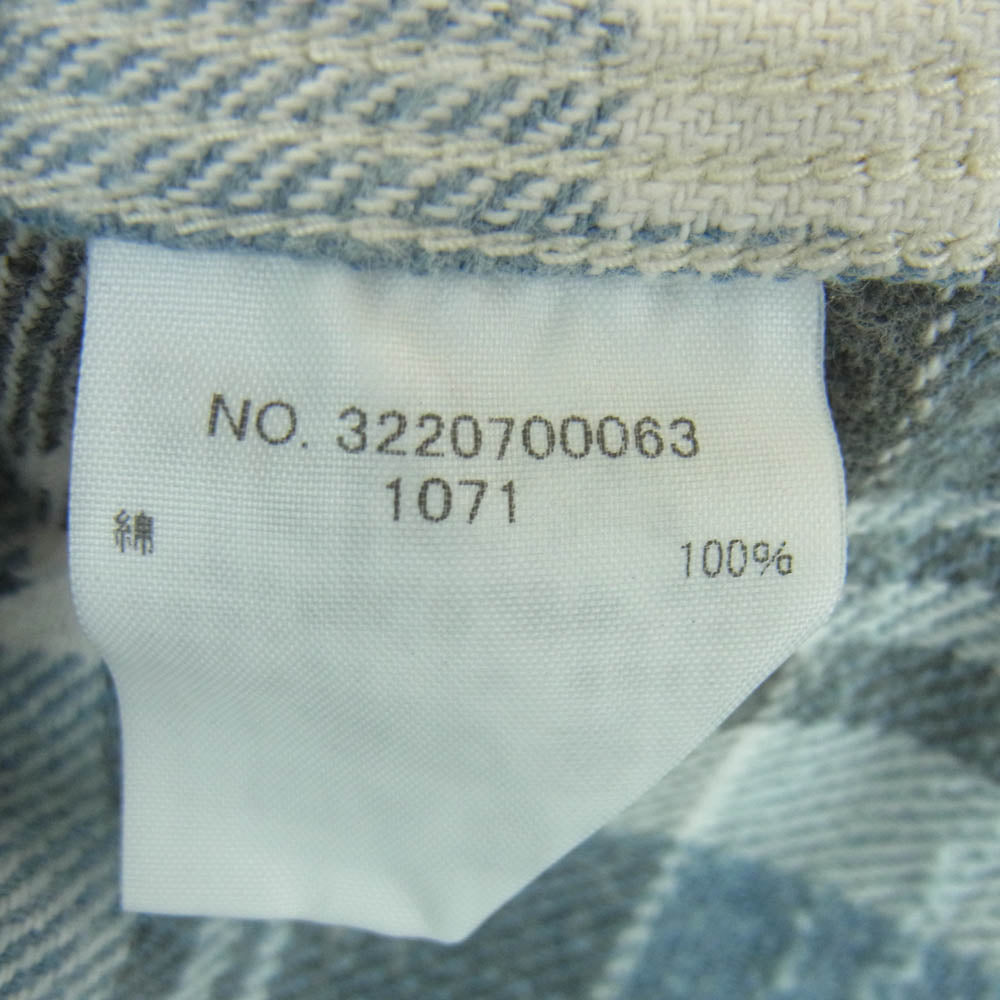 Ron Herman ロンハーマン 3220700063 1071 長袖 チェック ネル シャツ コットン 日本製 ライトブルー系 ホワイト系 グレー系 S【中古】