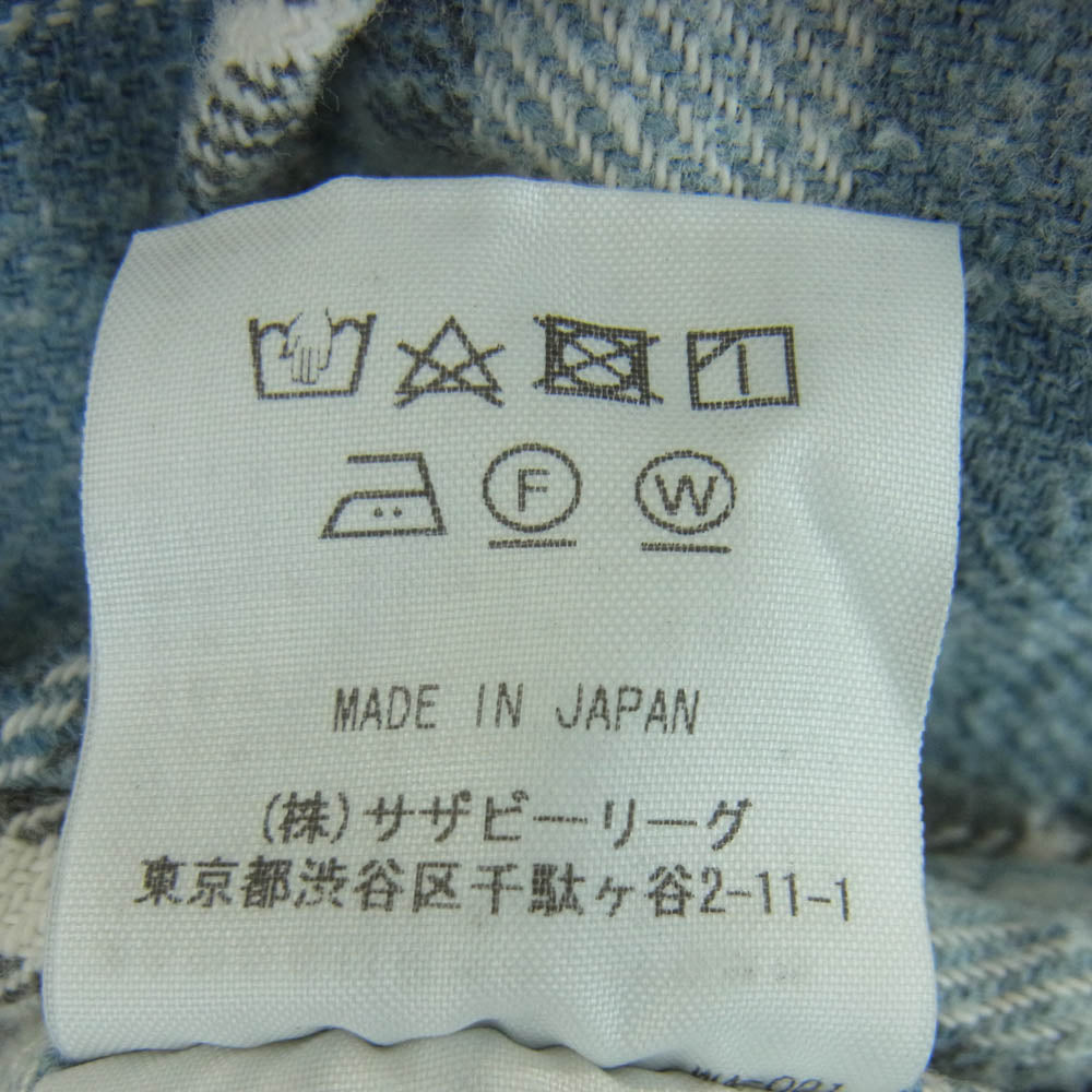 Ron Herman ロンハーマン 3220700063 1071 長袖 チェック ネル シャツ コットン 日本製 ライトブルー系 ホワイト系 グレー系 S【中古】