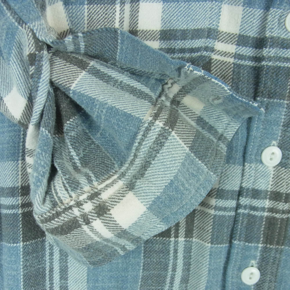 Ron Herman ロンハーマン 3220700063 1071 長袖 チェック ネル シャツ コットン 日本製 ライトブルー系 ホワイト系 グレー系 S【中古】