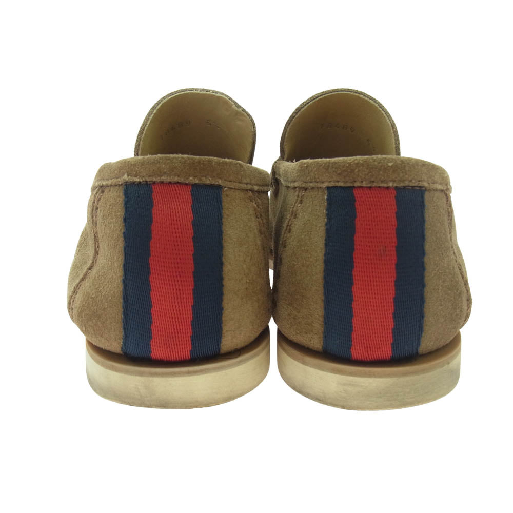 GUCCI グッチ 108425 スエード シューズ スリッポン ローファー ブラウン系 実寸サイズ：約25cm【中古】