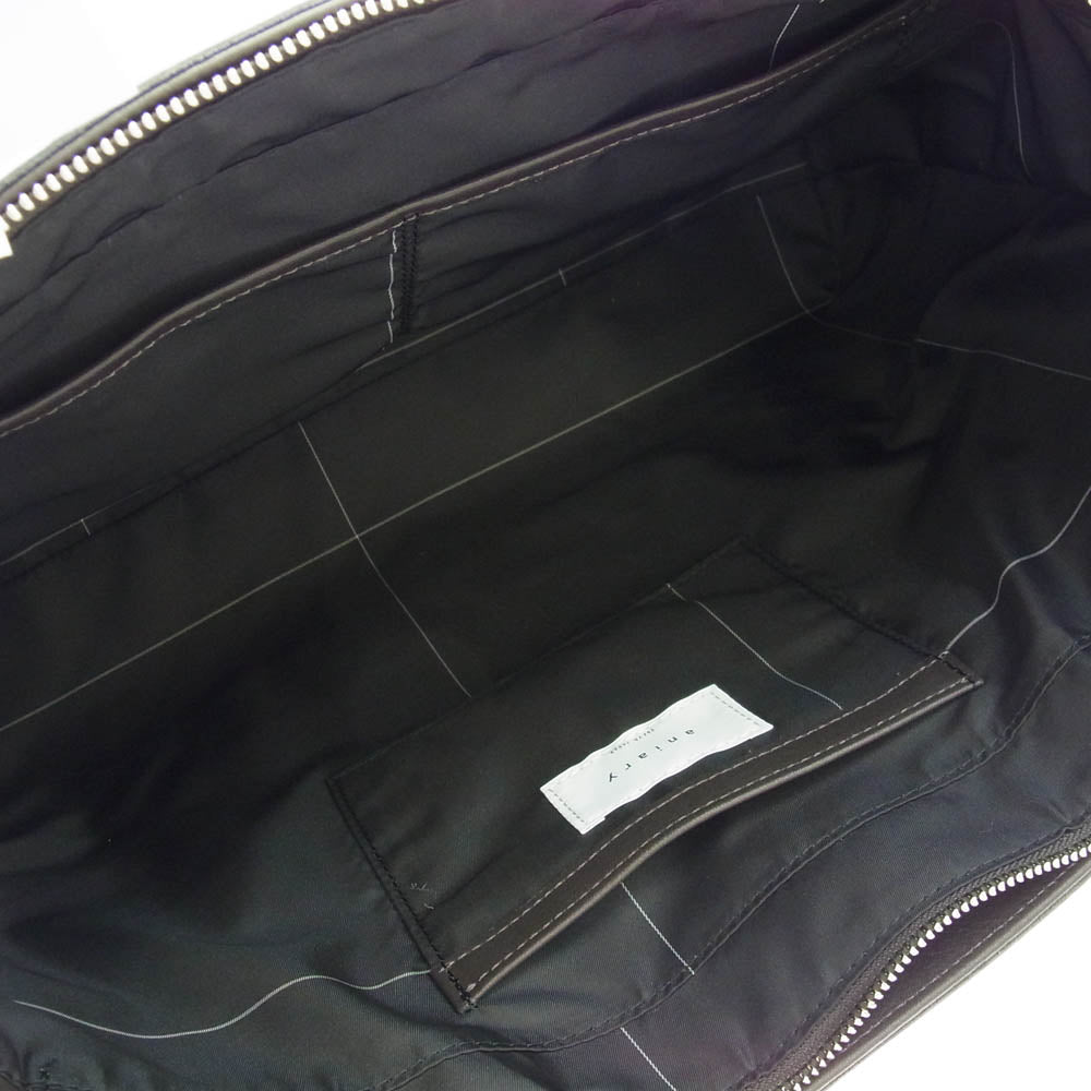 aniary アニアリ 36-02003 Leather Tote レザー トートバッグ チャコールグレイ系【新古品】【未使用】【中古】