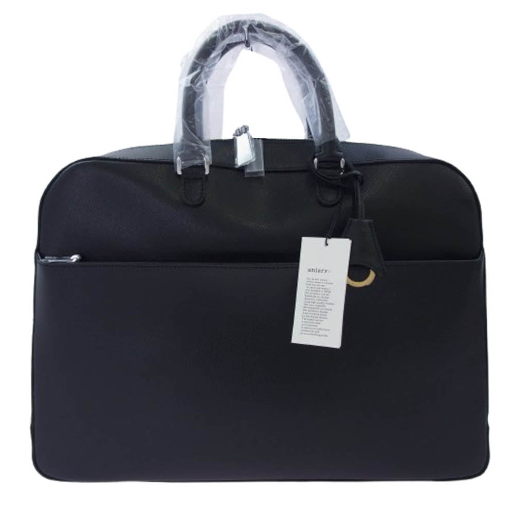 aniary アニアリ 33-01000 Leather レザー ブリーフ ビジネス バッグ ブラック系【新古品】【未使用】【中古】