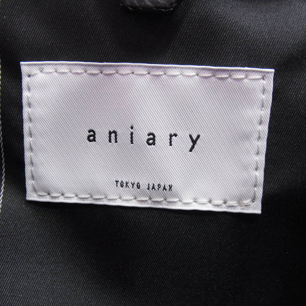 aniary アニアリ 33-01000 Leather レザー ブリーフ ビジネス バッグ ブラック系【新古品】【未使用】【中古】