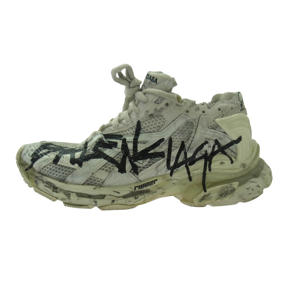 BALENCIAGA バレンシアガ 677403 runner graffiti ランナー グラフィック スニーカー ホワイト系 43【中古】