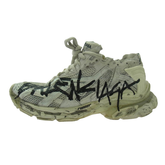 BALENCIAGA バレンシアガ 677403 runner graffiti ランナー グラフィック スニーカー ホワイト系 43【中古】