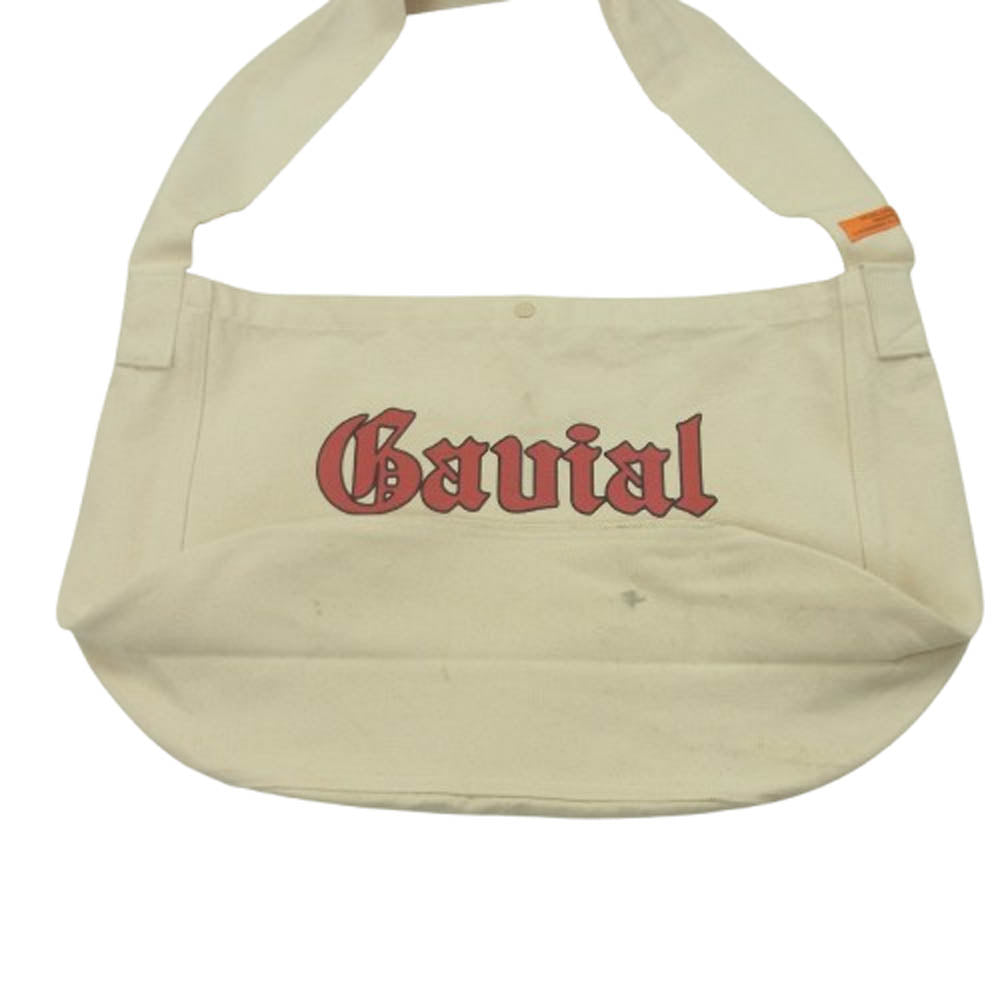 GAVIAL ガヴィル NEWS PAPER BAG OLD ENGLISH ニュースペーパーバッグ キャンバス ショルダーバッグ オフホワイト系【中古】