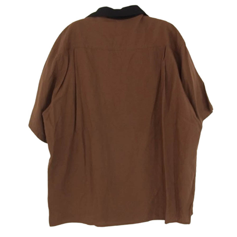 WACKO MARIA ワコマリア TWO-TONE 50'S SHIRT オープンカラー レーヨン 半袖 シャツ ブラウン系 M【中古】