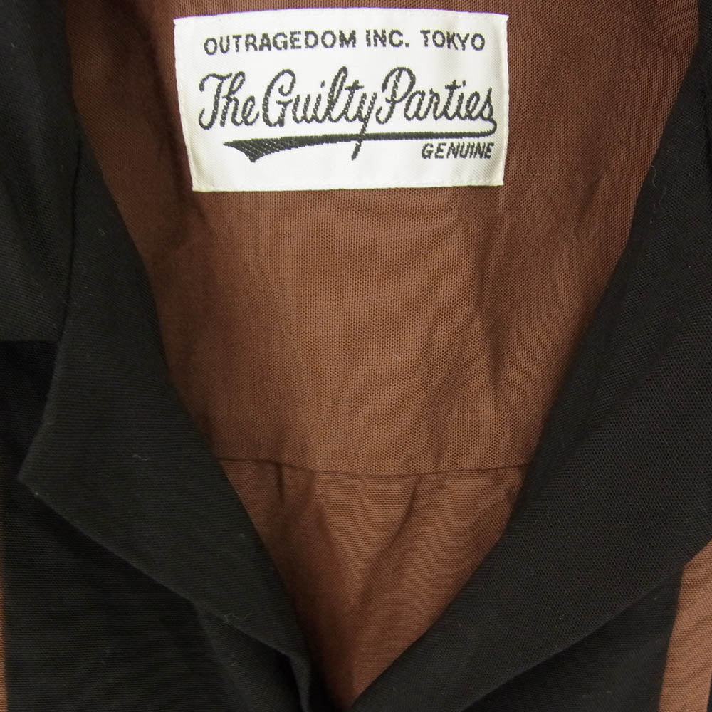 WACKO MARIA ワコマリア TWO-TONE 50'S SHIRT オープンカラー レーヨン 半袖 シャツ ブラウン系 M【中古】