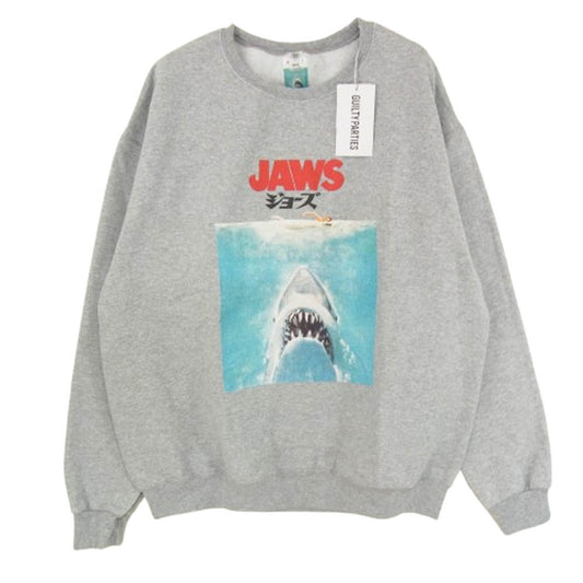 WACKO MARIA ワコマリア JAWS-WM-SS01 JAWS CREW NECK SWEAT SHIRT ジョーズ クルーネック スウェット トレーナー グレー系 L【極上美品】【中古】