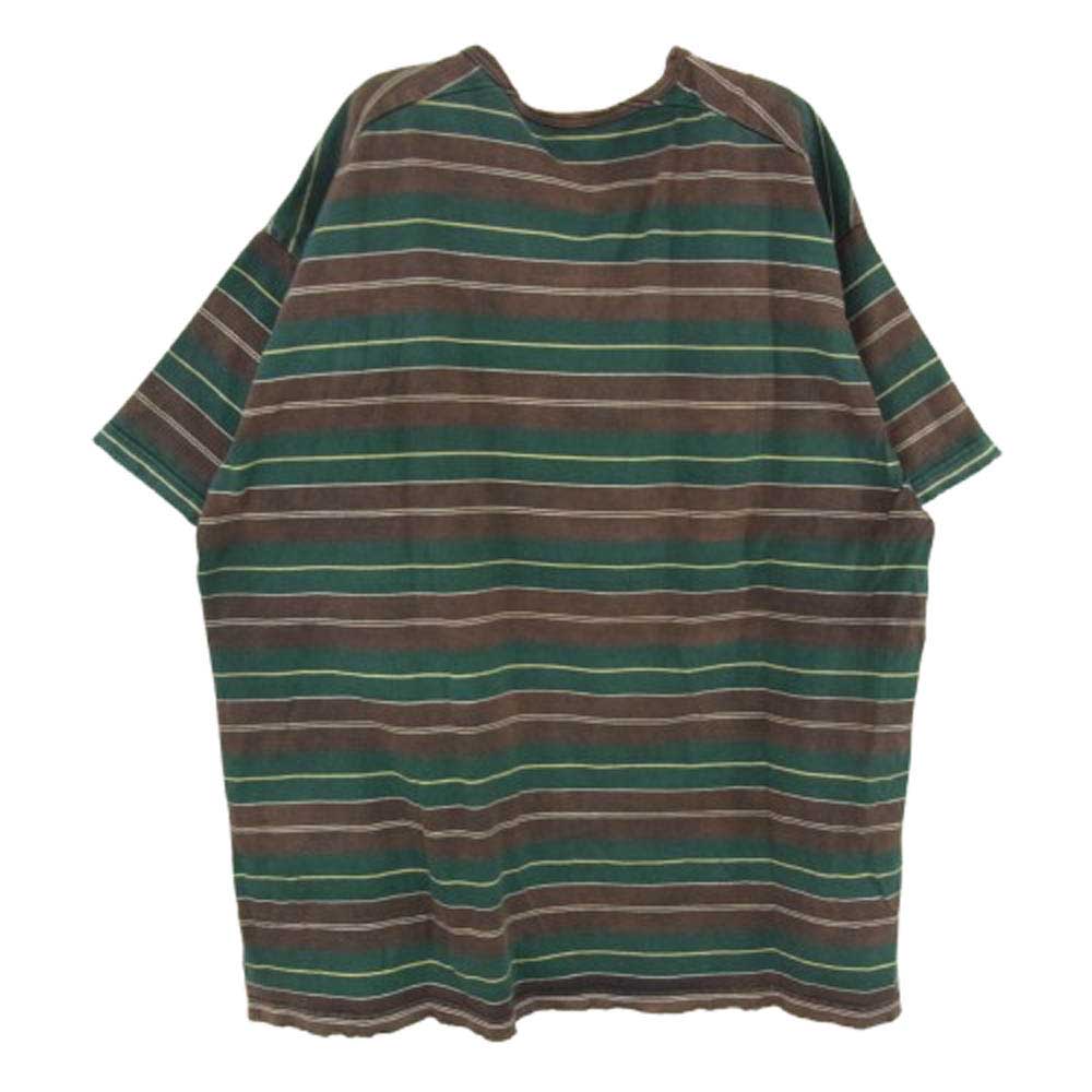 ANCELLM アンセルム ACW-05 ×WISM BORDER T-SH ボーダー 半袖 Tシャツ ブラウン系 2【中古】