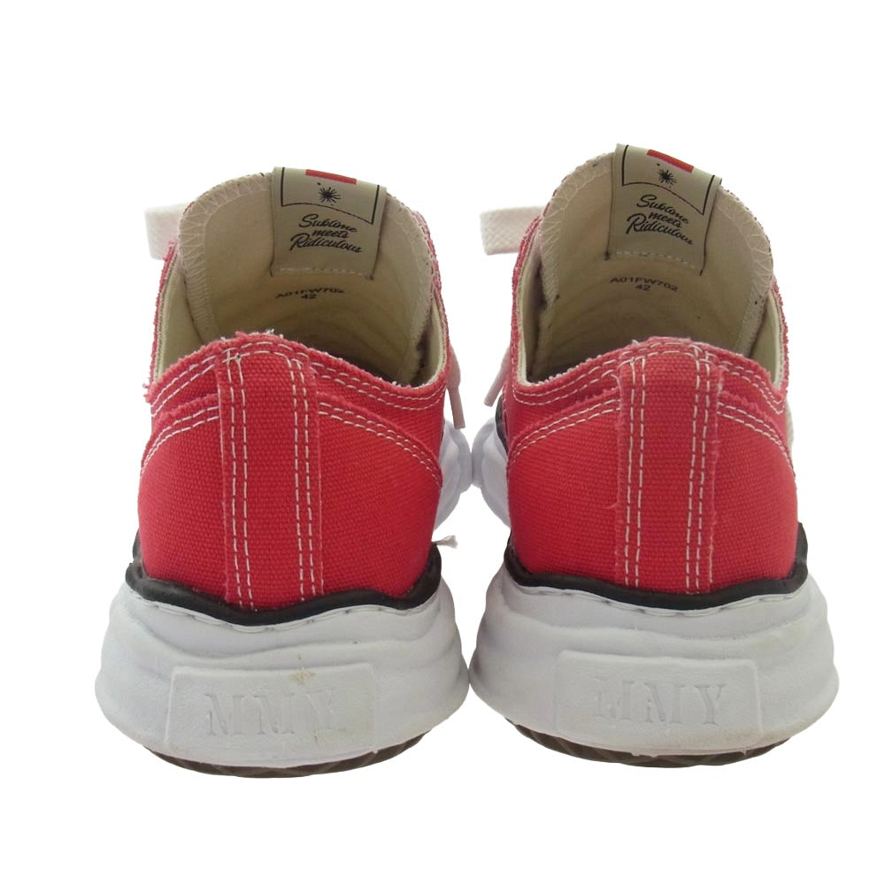 Maison MIHARA YASUHIRO メゾンミハラヤスヒロ PETERSON OG Sole Canvas Low-top Sneaker ピーターソン オリジナル キャンバス ローカット スニーカー レッド系 42【中古】
