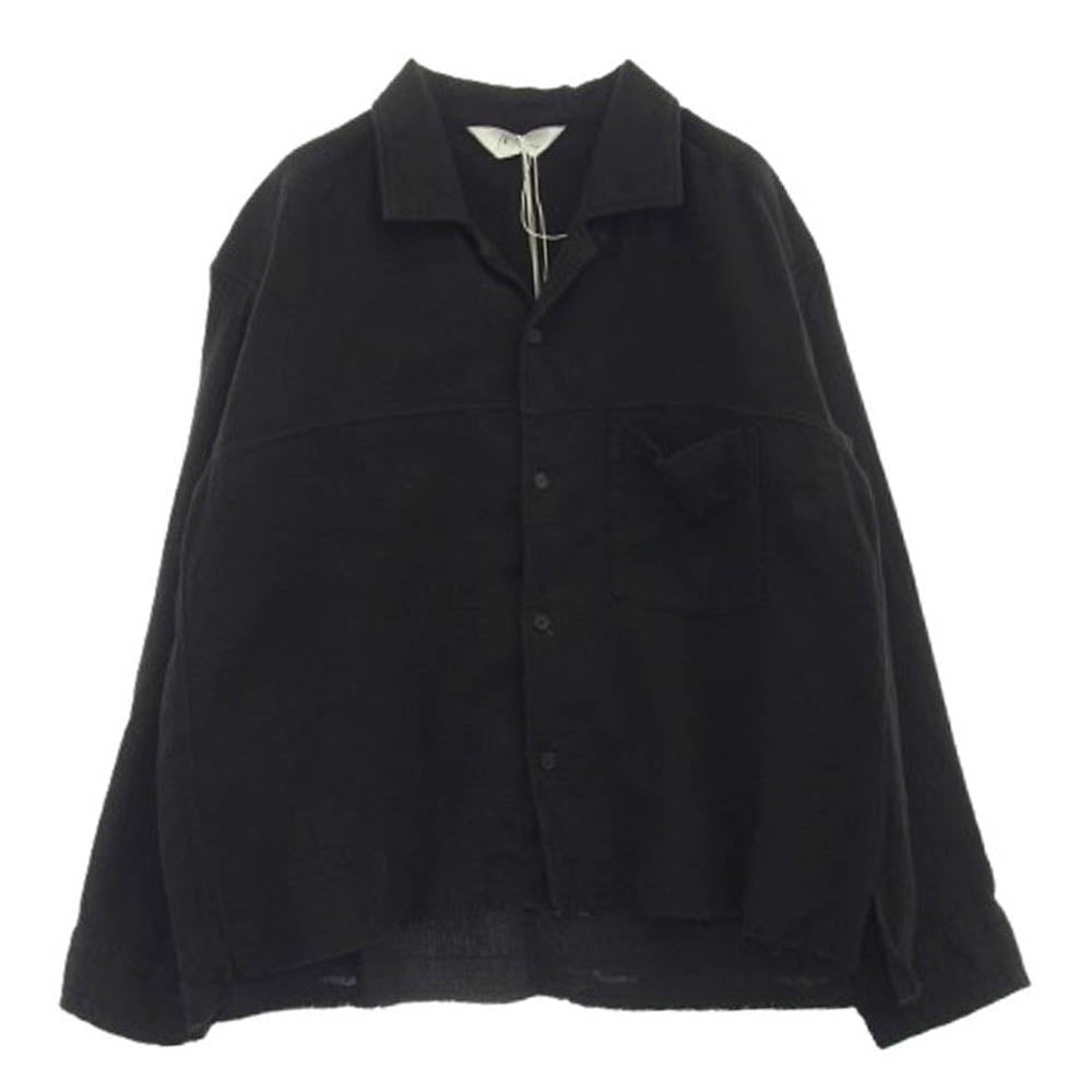 ANCELLM アンセルム ANC-SH60 DOUBLEGAUZE SHIRT ダブルガーゼ 長袖 シャツ ブラック系 2【中古】