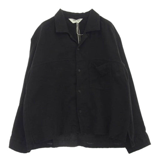 ANCELLM アンセルム ANC-SH60 DOUBLEGAUZE SHIRT ダブルガーゼ 長袖 シャツ ブラック系 2【中古】