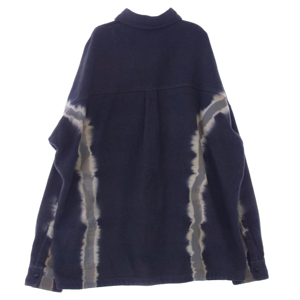 PALM ANGELS パームエンジェルス エンブロイダリー ブリーチ加工 長袖 シャツ ブルー系 M【中古】