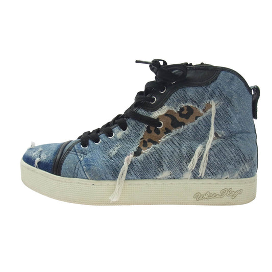 ISAMUKATAYAMA BACKLASH イサムカタヤマバックラッシュ WF-009BLVP WHITEFLAGS ホワイトフラッグス デニム スニーカー インディゴブルー系 27.5cm【中古】