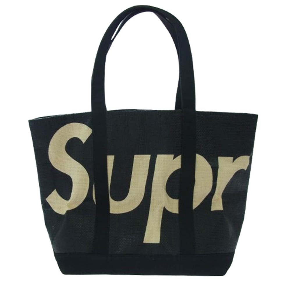 Supreme シュプリーム 20SS Raffia Tote ラフィアトートバッグ ブラック系【中古】