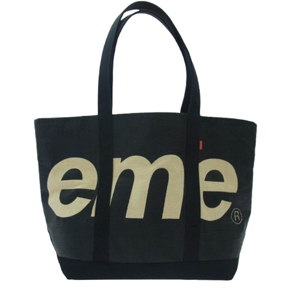 Supreme シュプリーム 20SS Raffia Tote ラフィアトートバッグ ブラック系【中古】