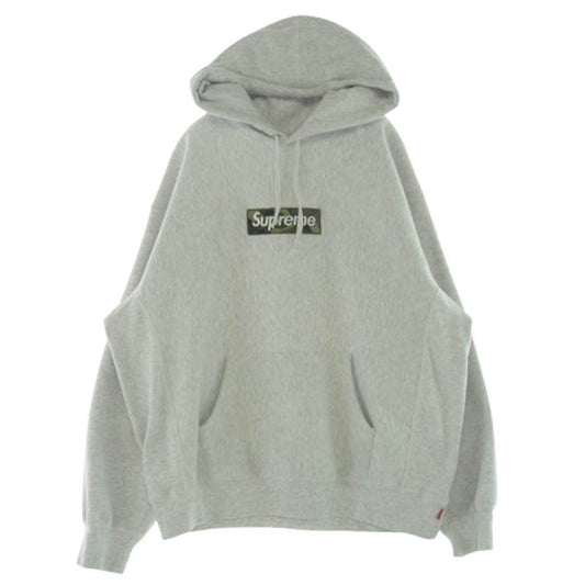 Supreme シュプリーム 23AW Box Logo Hooded Sweatshirt カモフラ ボックスロゴ フーディー プルオーバーパーカー グレー系 L【中古】