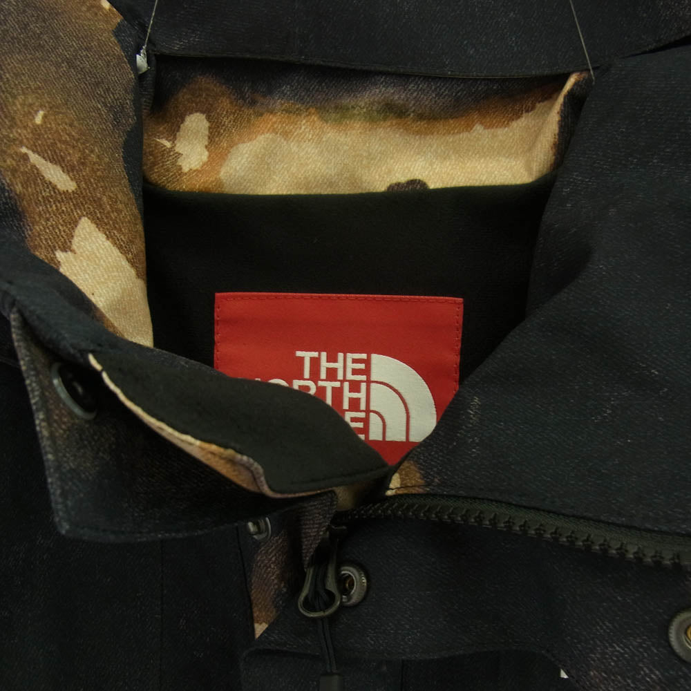 Supreme シュプリーム 21AW NP52100I × The North Face ザノースフェイス Bleached Denim Print Mountain Jacket ブリーチド デニム プリント マウンテン ジャケット ブラック系 ベージュ系 ブラウン系 M【中古】