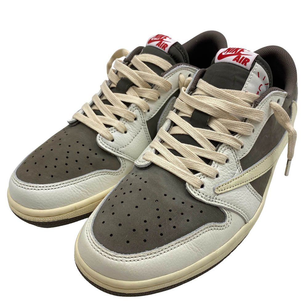 NIKE ナイキ DM7866-162 フェイクバスター鑑定済 × TRAVIS SCOTT トラヴィススコット AIR JORDAN 1 AJ1 エアジョーダン1 ローカットスニーカー リバースモカ グレー系 28cm【新古品】【未使用】【中古】