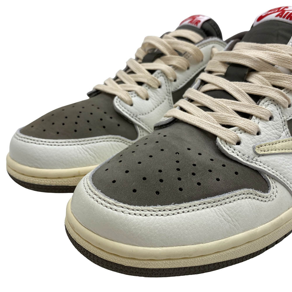 NIKE ナイキ DM7866-162 フェイクバスター鑑定済 × TRAVIS SCOTT トラヴィススコット AIR JORDAN 1 AJ1 エアジョーダン1 ローカットスニーカー リバースモカ グレー系 28cm【新古品】【未使用】【中古】