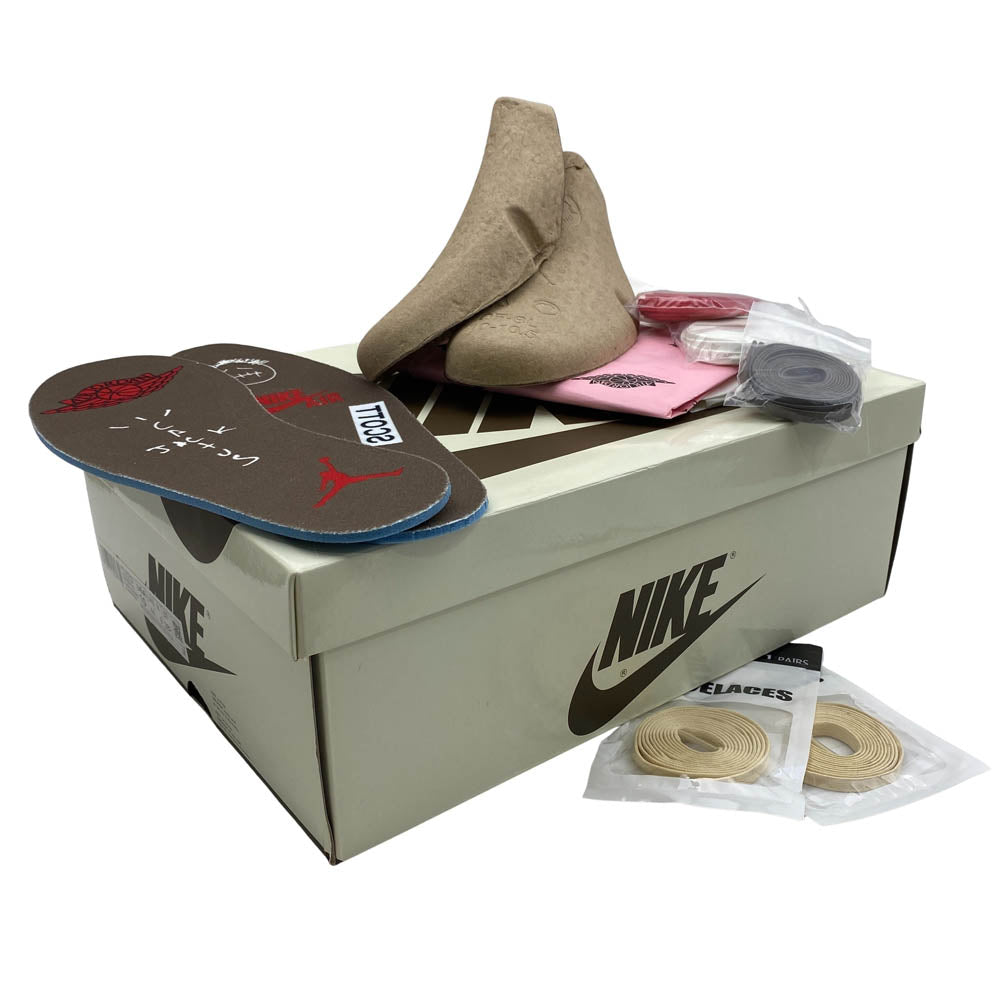 NIKE ナイキ DM7866-162 フェイクバスター鑑定済 × TRAVIS SCOTT トラヴィススコット AIR JORDAN 1 AJ1 エアジョーダン1 ローカットスニーカー リバースモカ グレー系 28cm【新古品】【未使用】【中古】