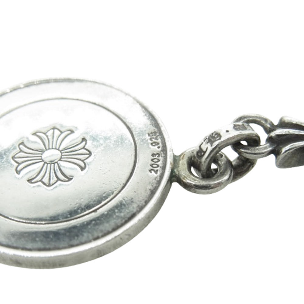 CHROME HEARTS クロムハーツ（原本無） ANGEL MEDAL CRS BBYFAT エンジェルメダル ベイビーファット クロス ペンダントトップ 30inchボールチェーン付き ネックレス シルバー系【中古】