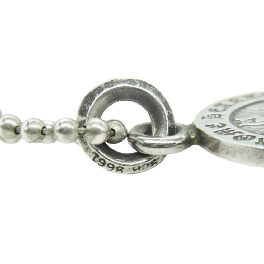 CHROME HEARTS クロムハーツ（原本無） ANGEL MEDAL CRS BBYFAT エンジェルメダル ベイビーファット クロス ペンダントトップ 30inchボールチェーン付き ネックレス シルバー系【中古】