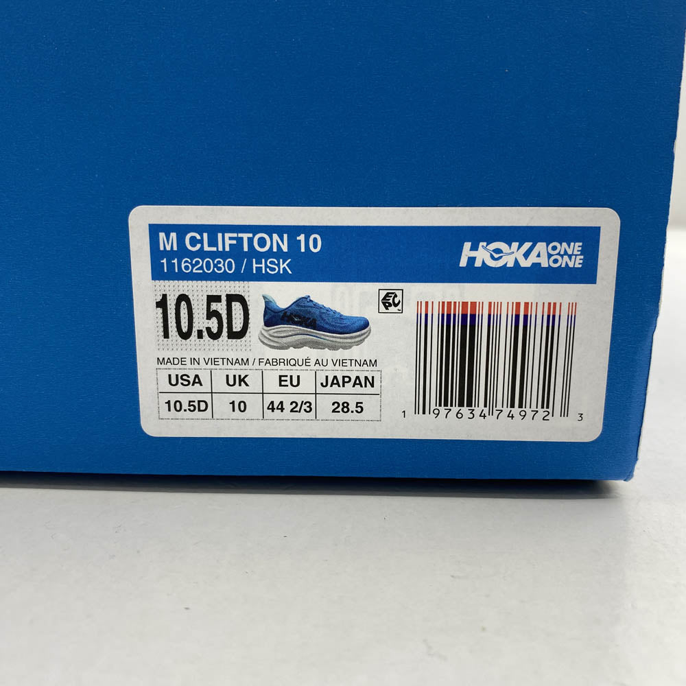 HOKA ONE ONE ホカ オネオネ 1162030 HSK M CLIFTON 10 クリフトン ランニングシューズ ローカット スニーカー ブルー系 28.5cm【中古】