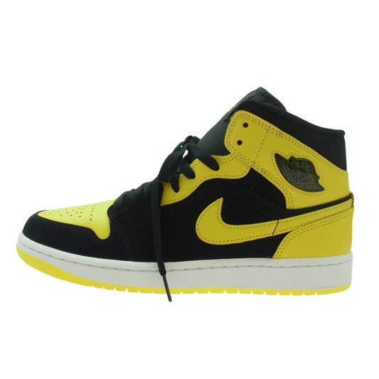 NIKE AIR JORDAN ナイキ ジョーダン HJ6654-071 Air Jordan 1 Mid SE New Love AJ1 エアジョーダン ミッドカット ニューラブ スニーカー ブラック系 イエロー系 27cm【極上美品】【中古】