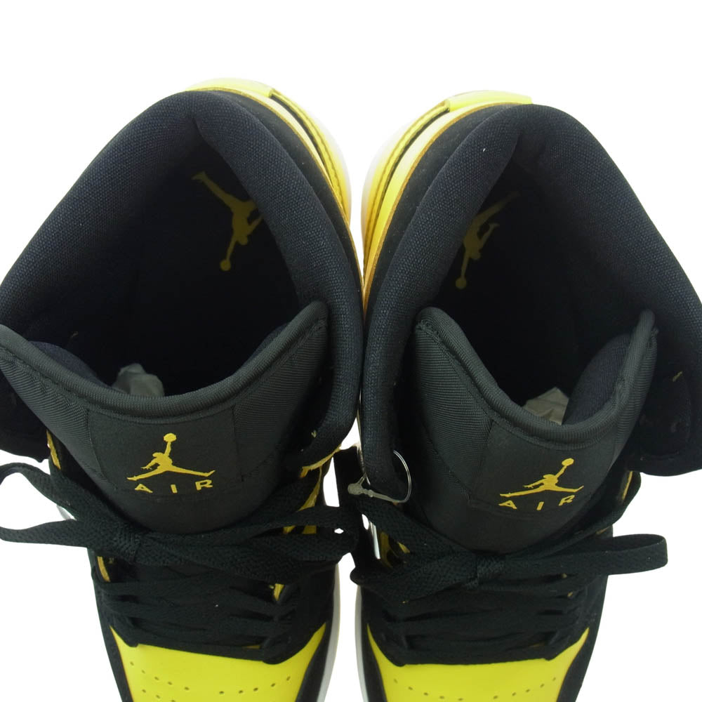 NIKE AIR JORDAN ナイキ ジョーダン HJ6654-071 Air Jordan 1 Mid SE New Love AJ1 エアジョーダン ミッドカット ニューラブ スニーカー ブラック系 イエロー系 27cm【極上美品】【中古】