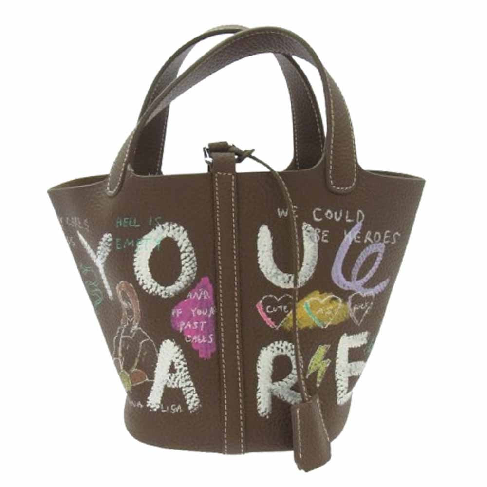 ゲルニカ CUBE BAG ハンドペイント キューブ バッグ Sサイズ ブラウン系【中古】