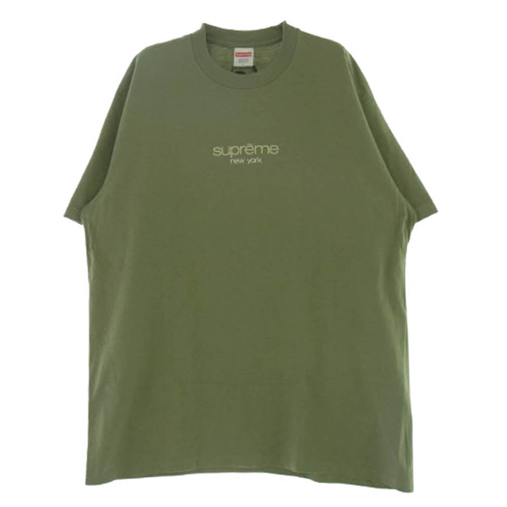 Supreme シュプリーム 22SS Classic Logo Tee Light Olive クラシック ロゴプリント 半袖 Tシャツ グリーン系 L【中古】