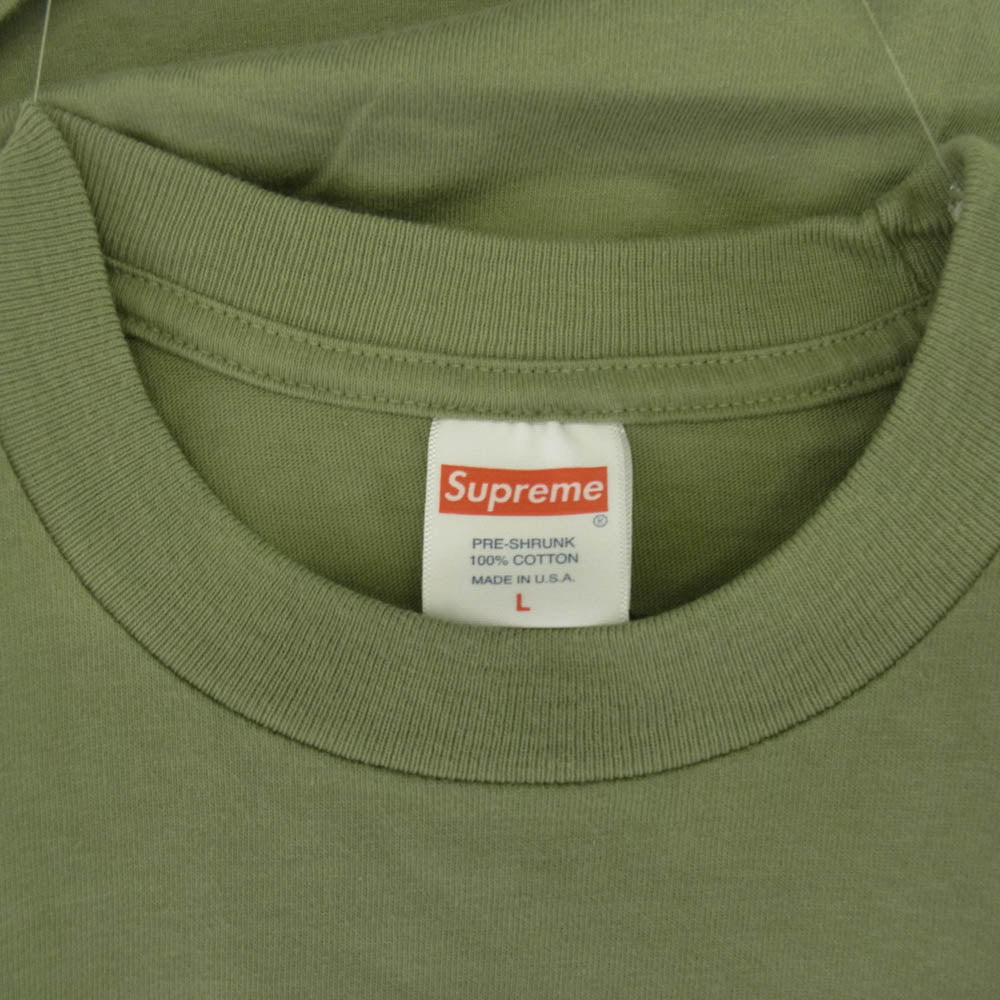 Supreme シュプリーム 22SS Classic Logo Tee Light Olive クラシック ロゴプリント 半袖 Tシャツ グリーン系 L【中古】