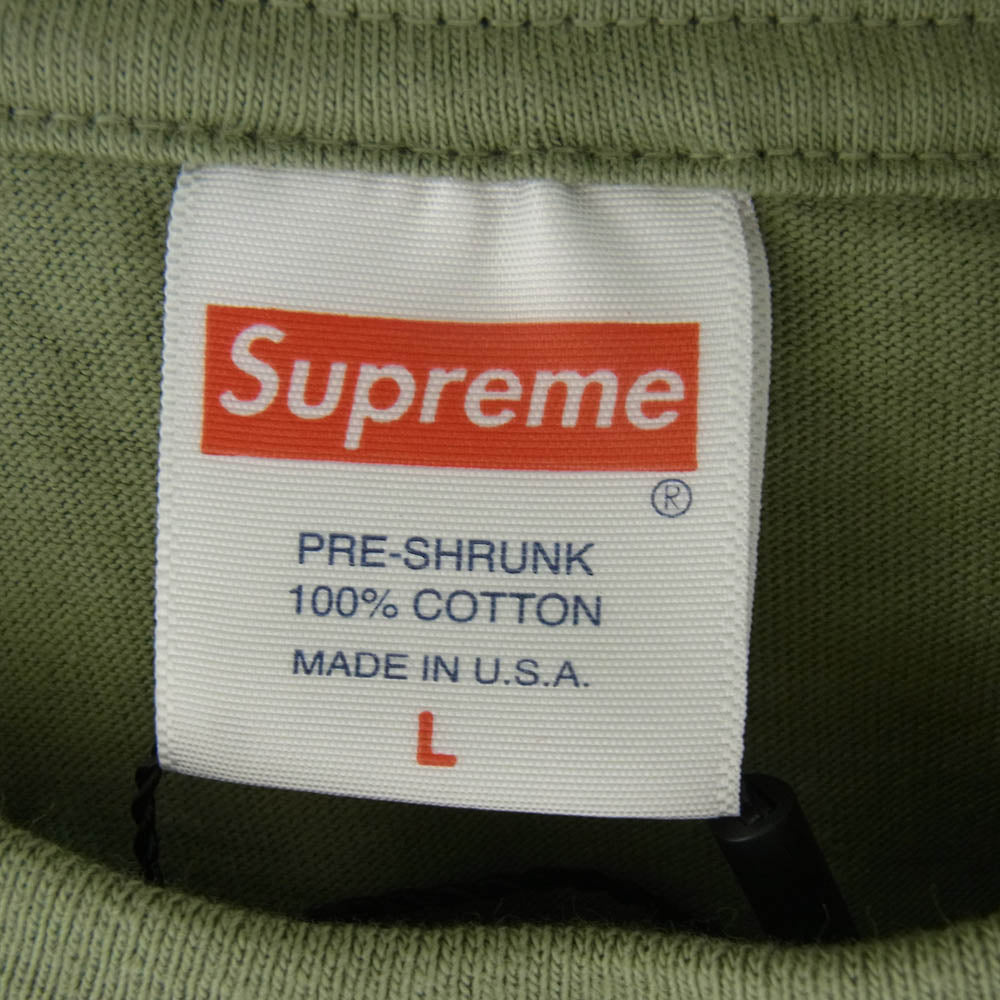 Supreme シュプリーム 22SS Classic Logo Tee Light Olive クラシック ロゴプリント 半袖 Tシャツ グリーン系 L【中古】