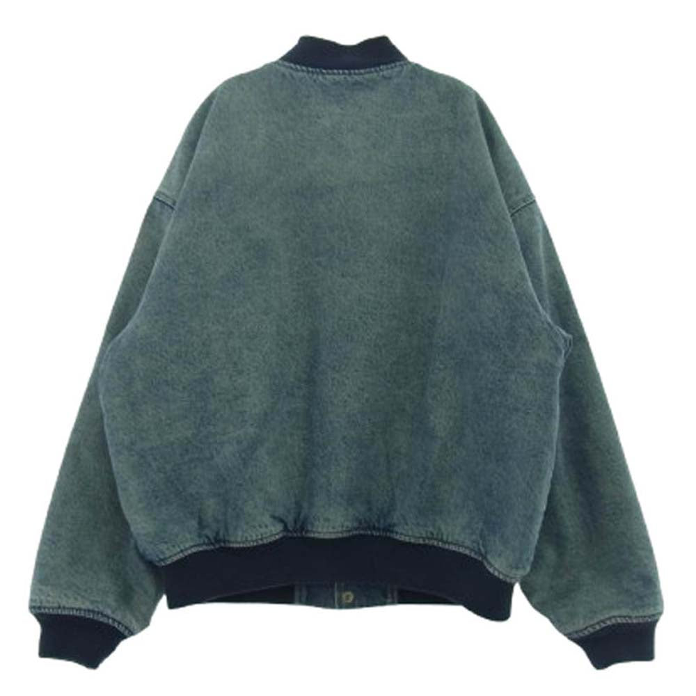 Supreme シュプリーム 23SS Washed Knockout Denim Varsity Jacket ウォッシュ ノックアウト デニム バーシティー ジャケット スタジャン インディゴブルー系 L【中古】