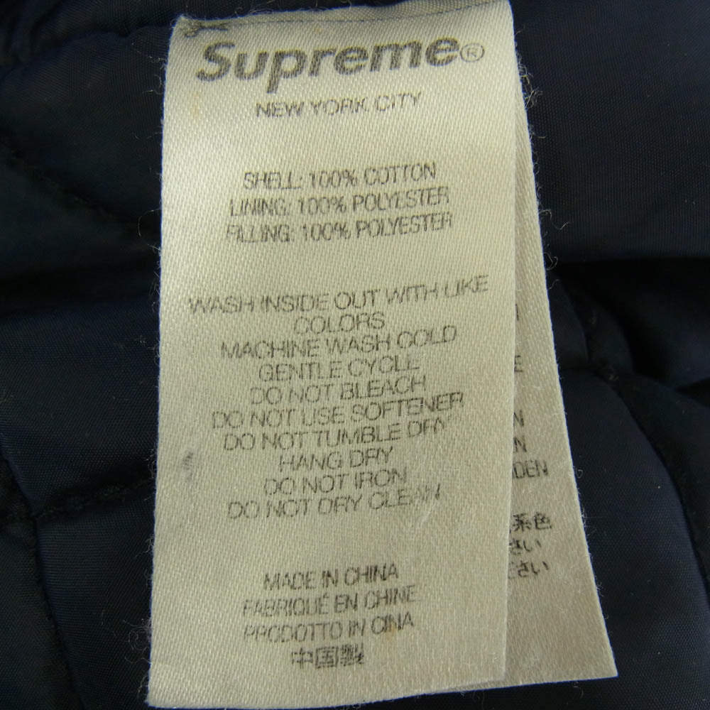 Supreme シュプリーム 23SS Washed Knockout Denim Varsity Jacket ウォッシュ ノックアウト デニム バーシティー ジャケット スタジャン インディゴブルー系 L【中古】