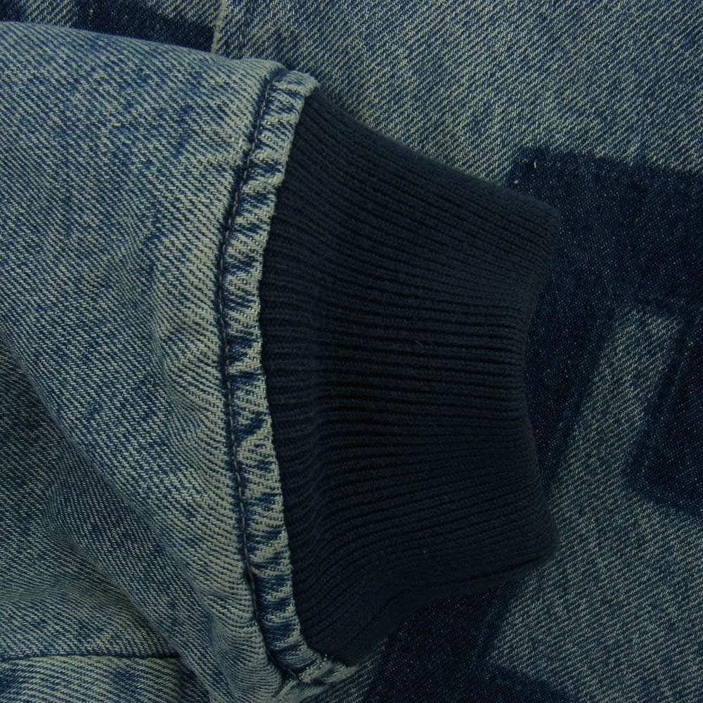 Supreme シュプリーム 23SS Washed Knockout Denim Varsity Jacket ウォッシュ ノックアウト デニム バーシティー ジャケット スタジャン インディゴブルー系 L【中古】