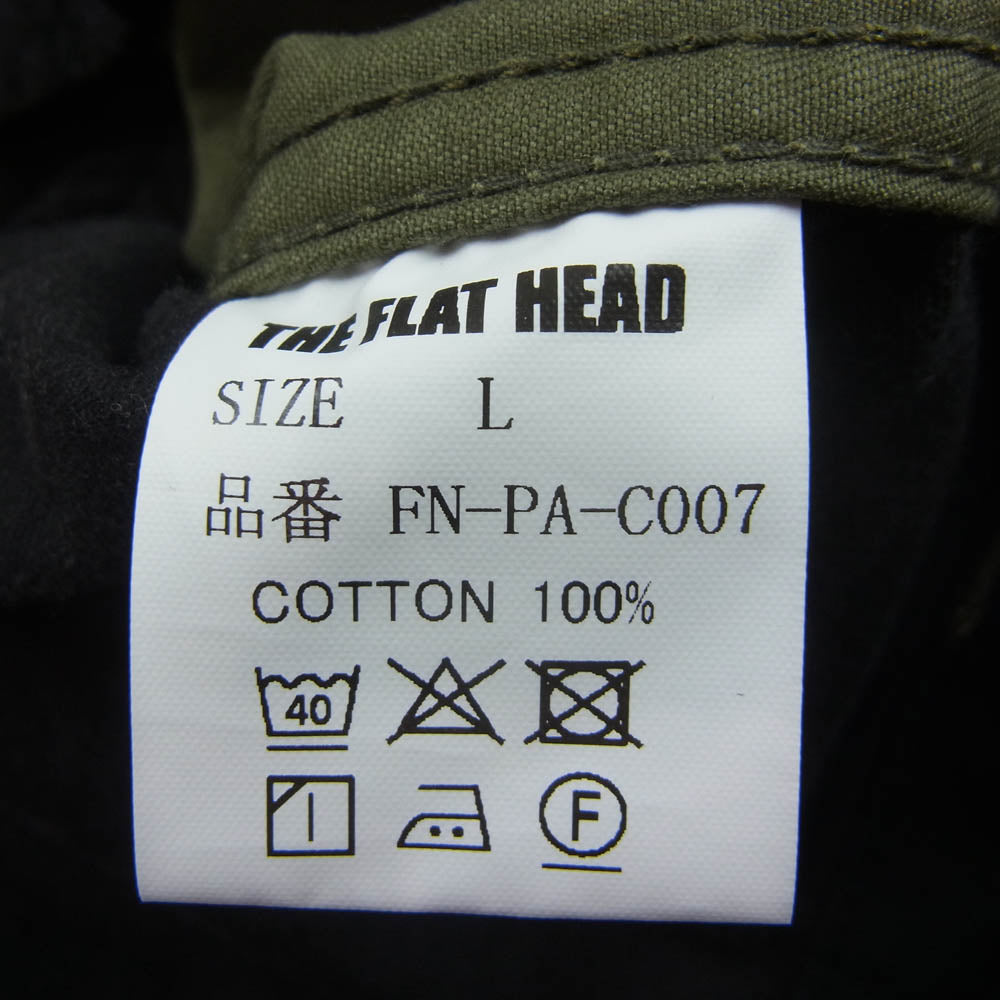 THE FLAT HEAD ザフラットヘッド FN-PA-C007 ウエポン生地 チノトラウザーズ チノパンツ カーキ系 L【中古】