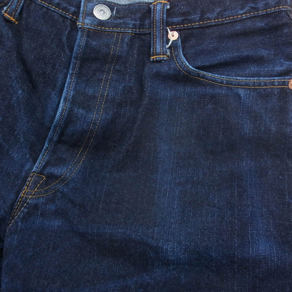 THE FLAT HEAD ザフラットヘッド Lot3009 5ポケット ボタンフライ デニムパンツ ジーンズ インディゴブルー系 W33L34【中古】